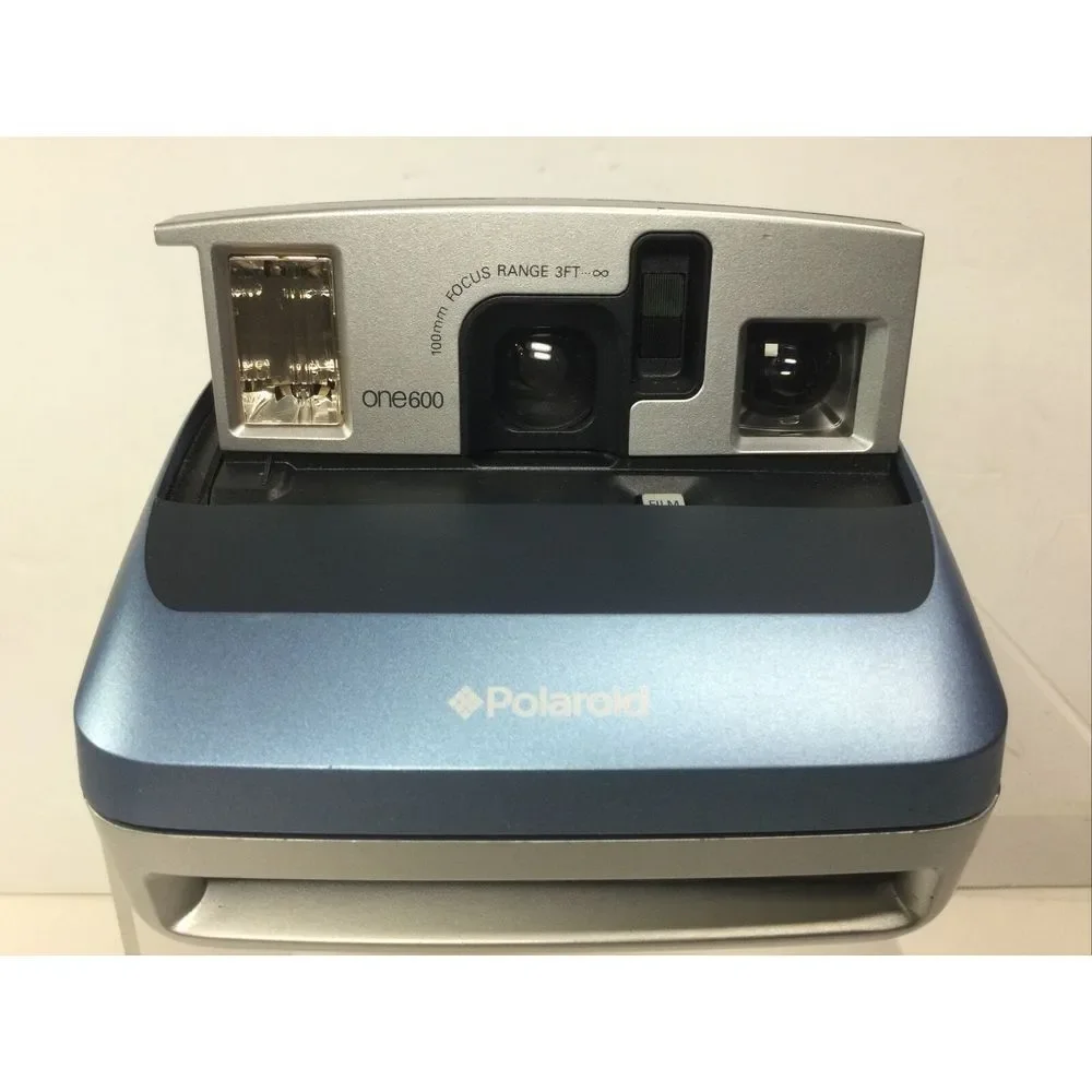 Vintage Polaroid‎ One600 Instant Flash Film Camera Blue Silver
